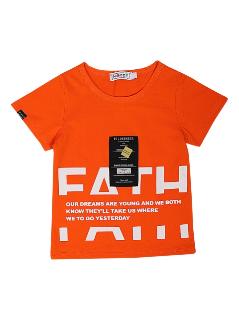 

Noddy Boys Orange Printed Round Neck T-shirt