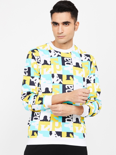 

Kappa Men White & Turquoise Blue Printed Sweatshirt