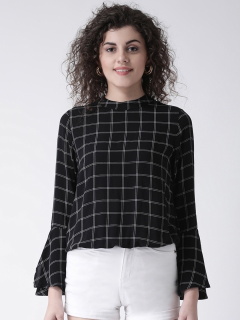 

Leo Sansini Women Black & White Checked Top