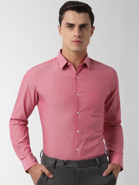 

Peter England Men Pink Slim Fit Self Design Formal Shirt