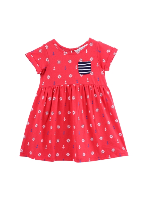 

Beebay Girls Red Printed Fit and Flare Dress