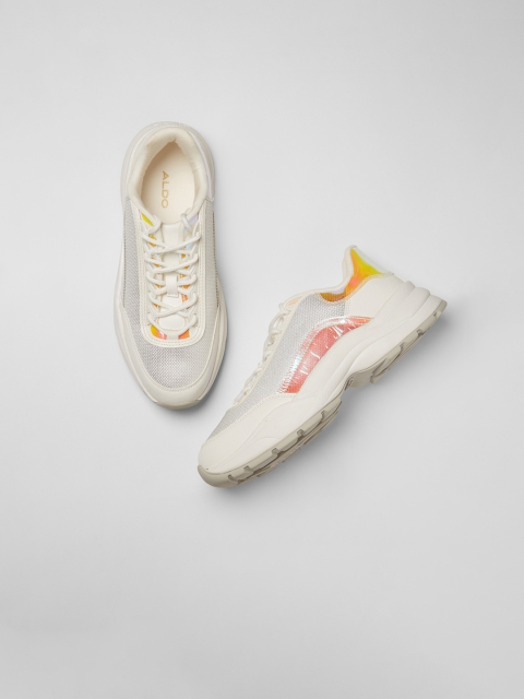 

ALDO Women White & Pink Colourblocked Sneakers