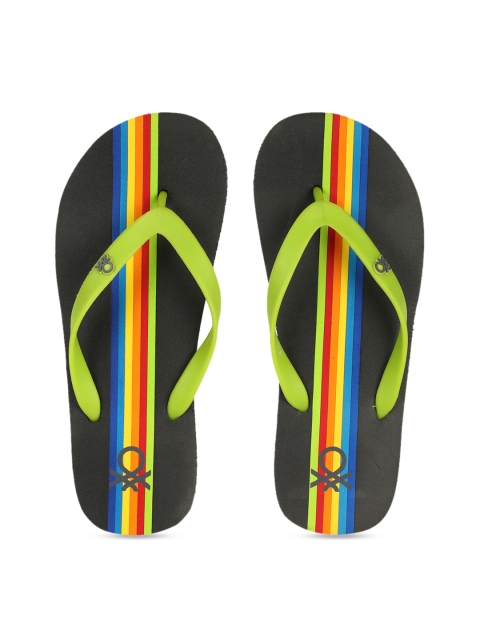 

United Colors of Benetton Men Lime Green Printed Thong Flip-Flops
