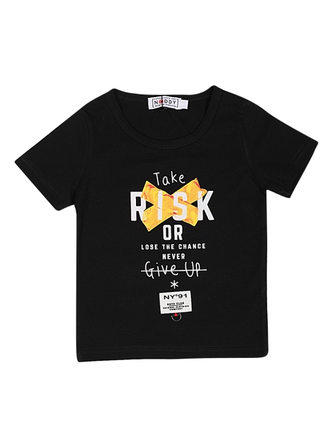 

Noddy Boys Black Printed Round Neck T-shirt