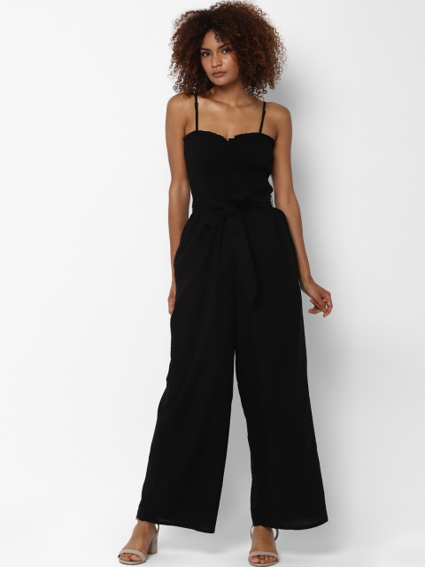 

AMERICAN EAGLE OUTFITTERS Women Black Solid Basic Jumpsuit