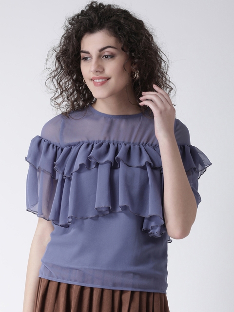 

Leo Sansini Women Blue Solid Top