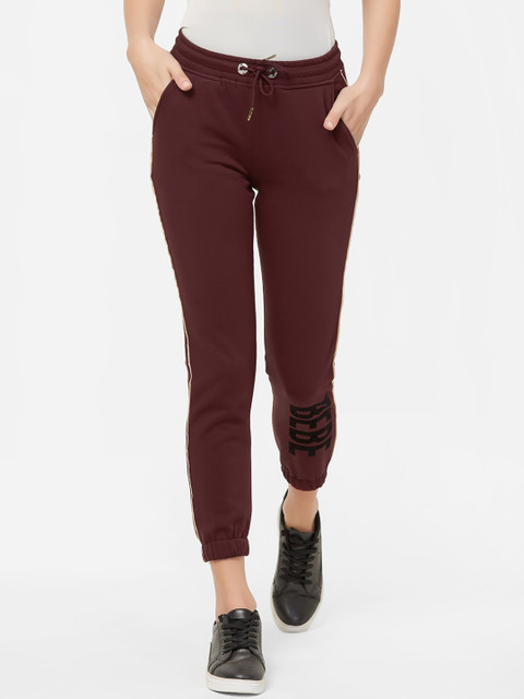 

bebe Women Maroon Solid Joggers