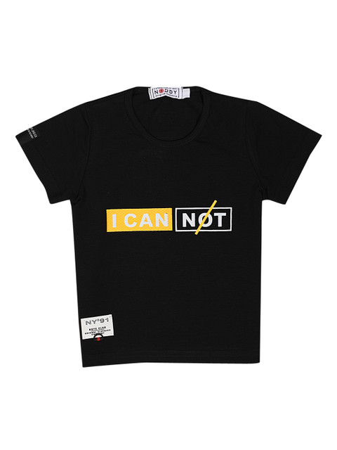 

Noddy Boys Black Printed Round Neck T-shirt