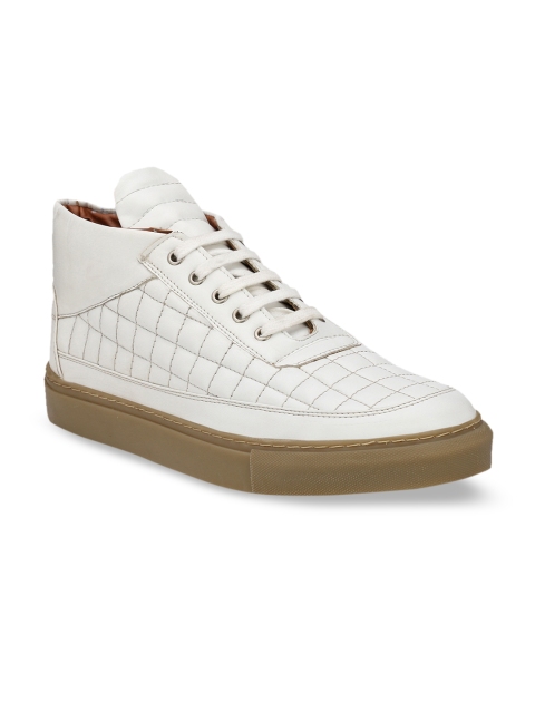 

Guava Men White Solid Mid-Top Sneakers