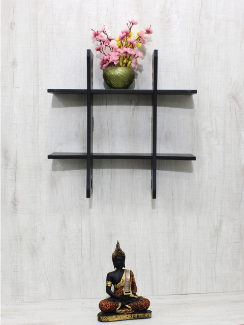 

RANDOM Black MDF Basic 4 Plates Wall Shelf