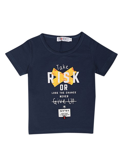 

Noddy Boys Navy Blue Printed Round Neck T-shirt