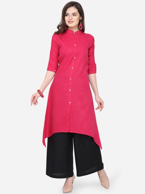 

Silk Bazar Women Pink & Black Solid Kurta with Palazzos