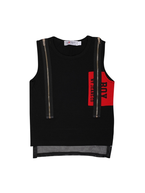 

Noddy Boys Black & Red Printed Round Neck T-shirt