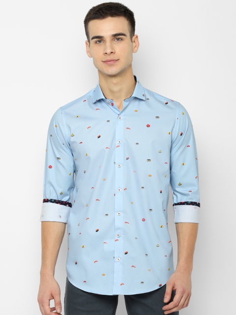 

SIMON CARTER LONDON Men Blue Slim Fit Printed Casual Shirt