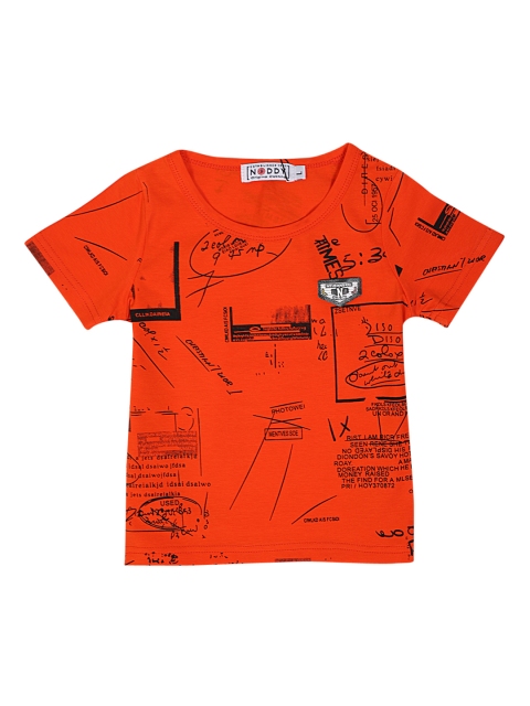 

Noddy Boys Orange Printed Round Neck T-shirt