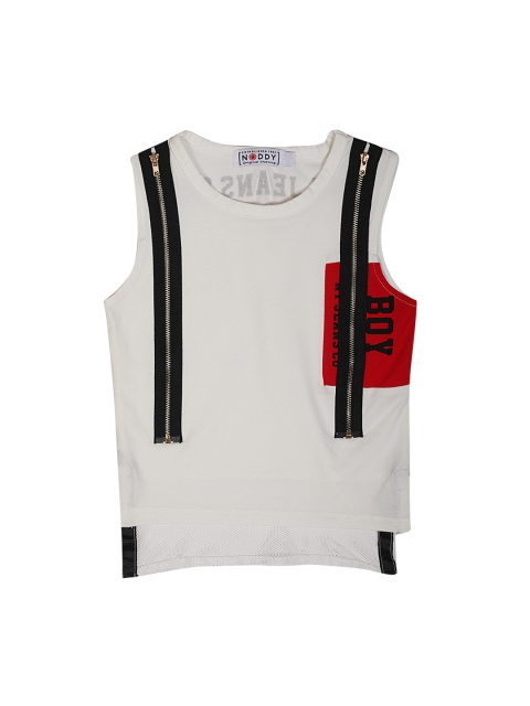 

Noddy Boys White Printed Round Neck T-shirt