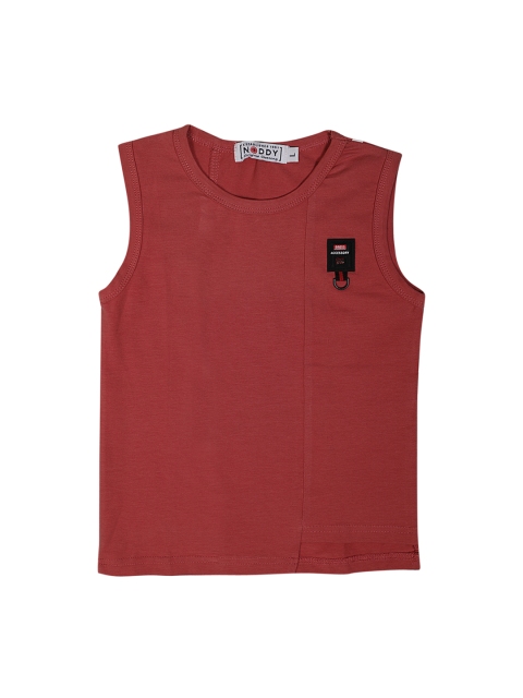 

Noddy Boys Rust Red Printed Round Neck T-shirt