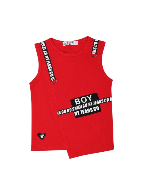 

Noddy Boys Red Printed Round Neck T-shirt