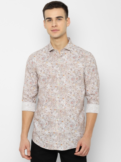 

SIMON CARTER LONDON Men Beige & Off-White Slim Fit Printed Casual Shirt
