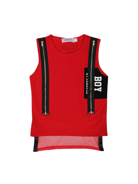

Noddy Boys Red Printed Round Neck T-shirt
