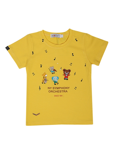 

Noddy Boys Yellow Printed Round Neck T-shirt