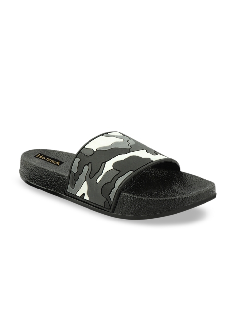 

Histeria Men Black & White Printed Sliders