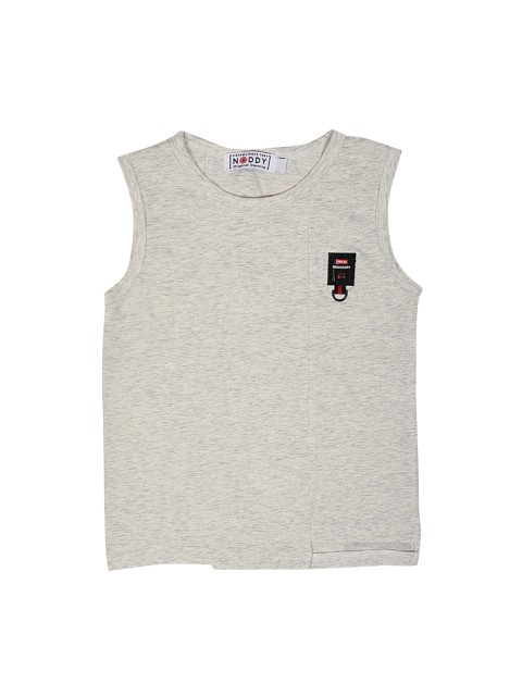 

Noddy Boys Grey Melange Printed Round Neck T-shirt