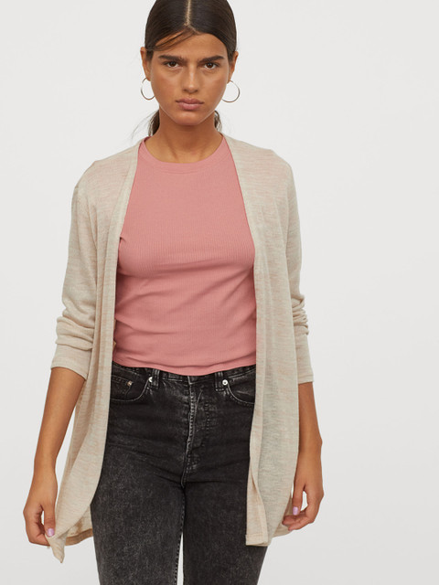 

H&M Women Beige Loose-knit cardigan