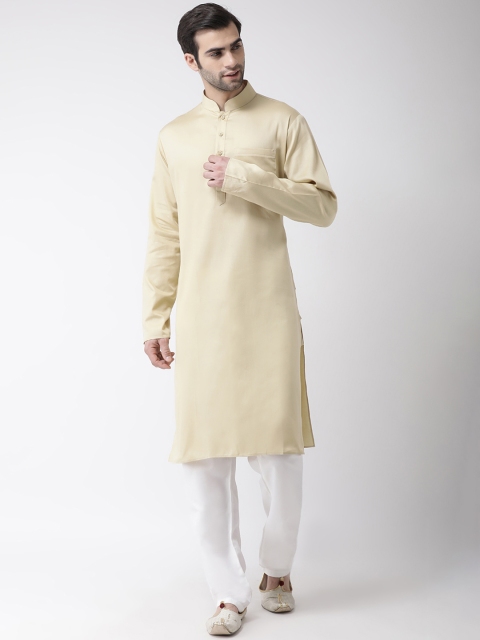 

SG LEMAN Men Beige & White Solid Kurta with Pyjamas