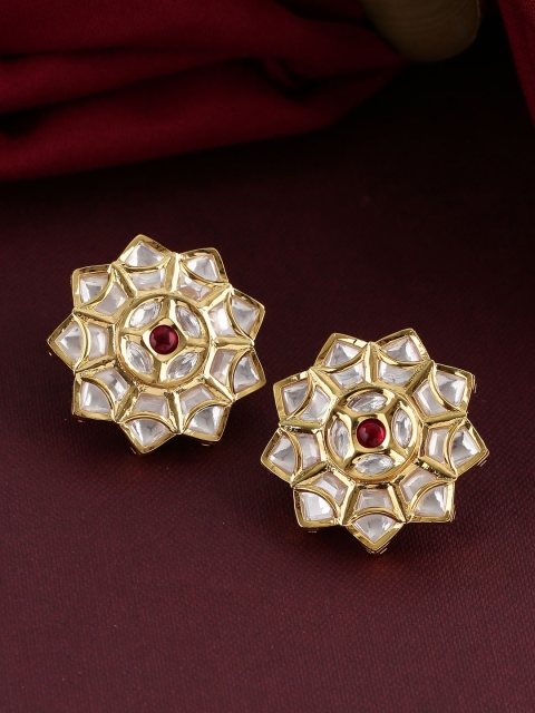 

Tistabene Red & Gold-Plated Floral Studs