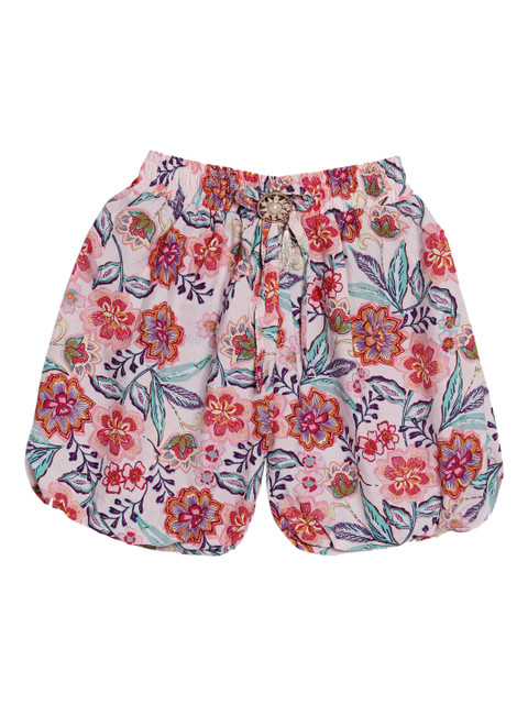 

SWEET ANGEL Girls Off-White & Red Printed Loose Fit Hot Pants