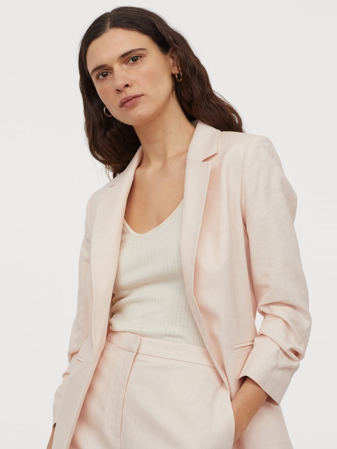 

H&M Pink Linen-Blend Jacket
