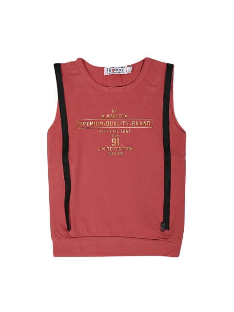 

Noddy Boys Red Printed Round Neck T-shirt
