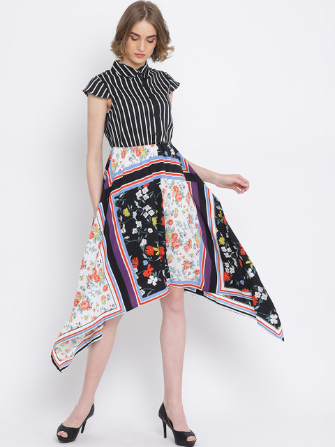 

Oxolloxo Women Multicoloured Printed Shirt Dress, Multi