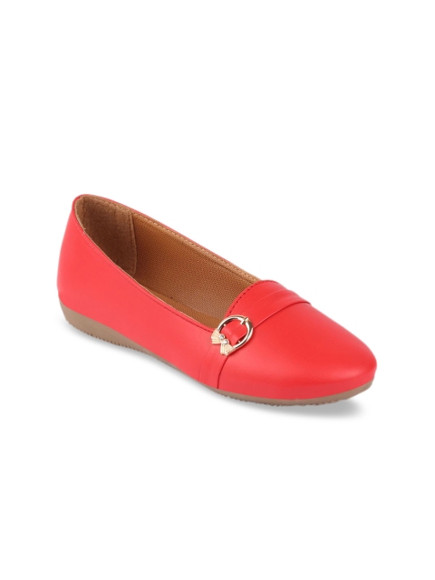 

FAUSTO Women Red Solid Ballerinas