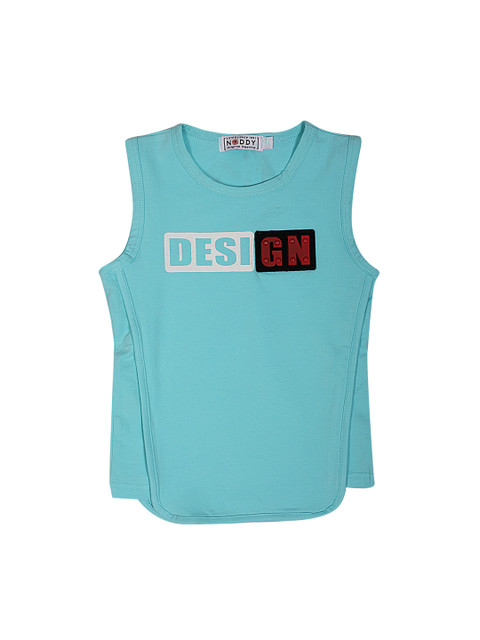 

Noddy Boys Turquoise Blue Printed Round Neck T-shirt