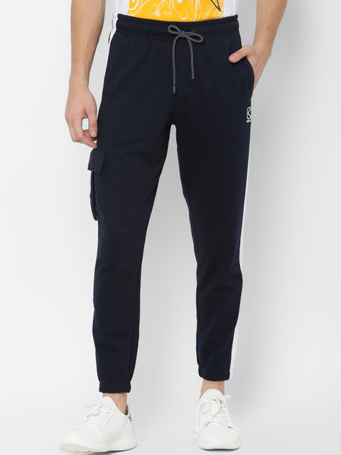 

SKULT by Shahid Kapoor Men Navy Blue Solid Straight-Fit Track Pants