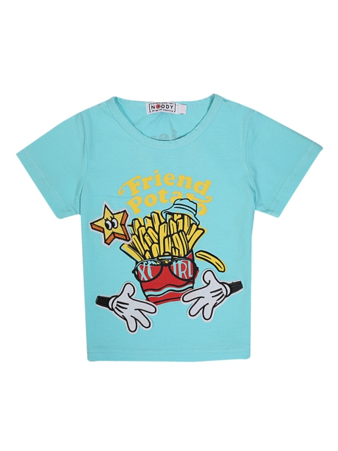 

Noddy Boys Turquoise Blue & Yellow Printed Round Neck T-shirt