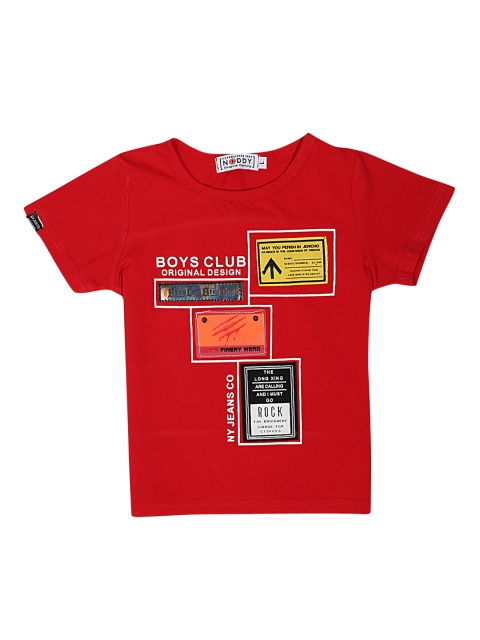 

Noddy Boys Red Printed Round Neck T-shirt