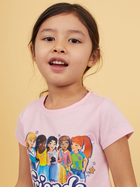 

H&M Girls Pink Printed Jersey Top