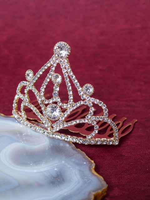 

Golden Peacock Women Gold-Toned Embellished Tiara