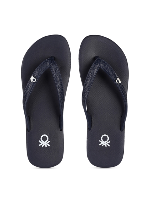 

United Colors of Benetton Women Navy Blue Solid Thong Flip-Flops