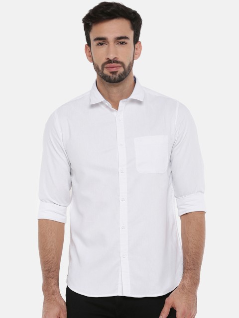 

Chennis Men White Slim Fit Solid Casual Shirt