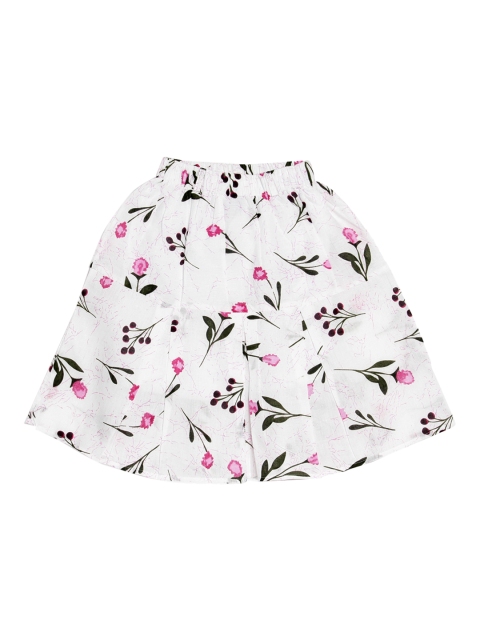 

SWEET ANGEL Girls White & Black Printed A-Line Skirt