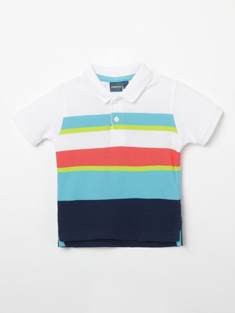 

Juniors by Lifestyle Boys Multicoloured Striped Polo Collar T-shirt, Multi