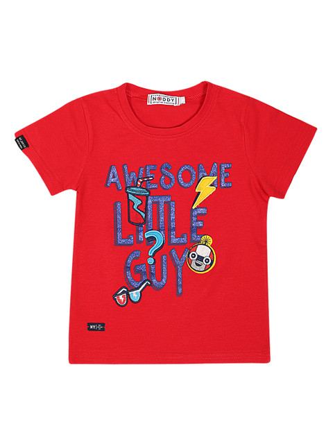 

Noddy Boys Red Printed Round Neck T-shirt