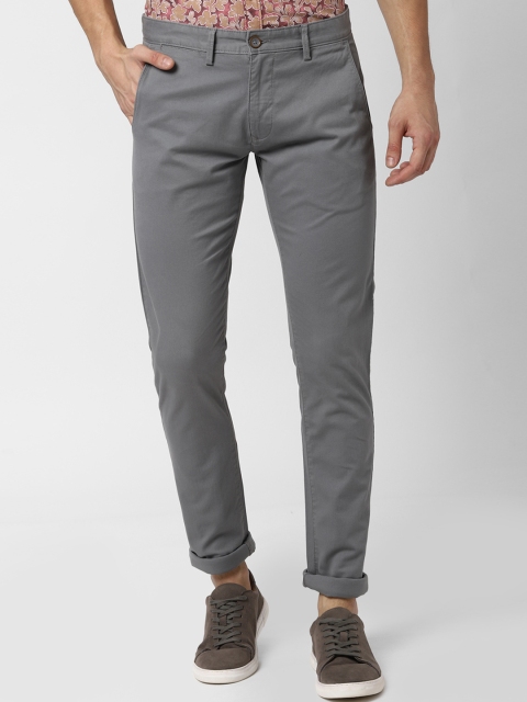 

Peter England Casuals Men Grey Skinny Fit Solid Regular Trousers