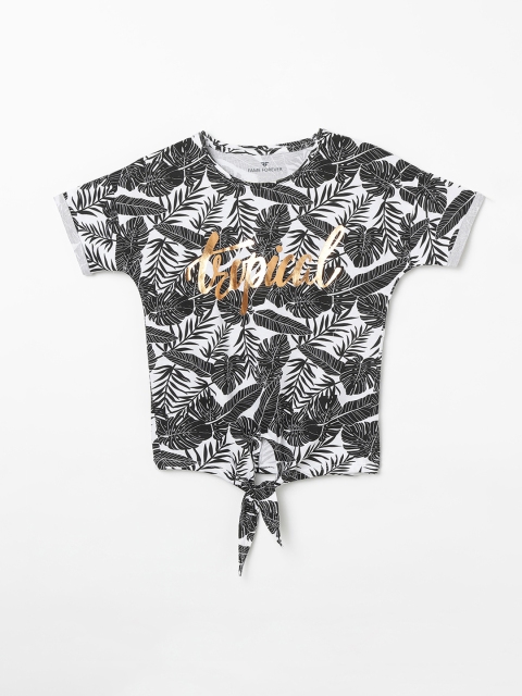 

Fame Forever by Lifestyle Girls White & Black Printed Top