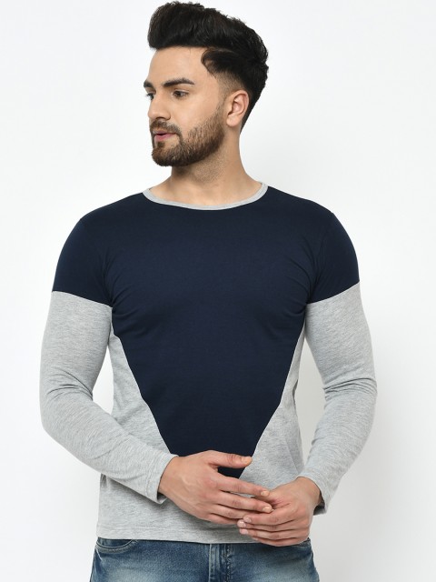 

Rigo Men Grey Colourblocked Round Neck T-shirt