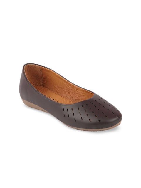 

FAUSTO Women Brown Solid Ballerinas